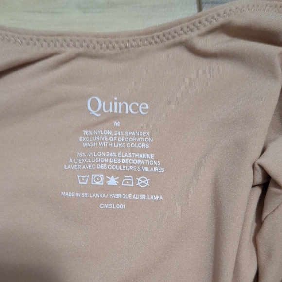 Quince Second Skin Square Neck Tank Bodysuit Mocha M NWT - Picture 3 of 6